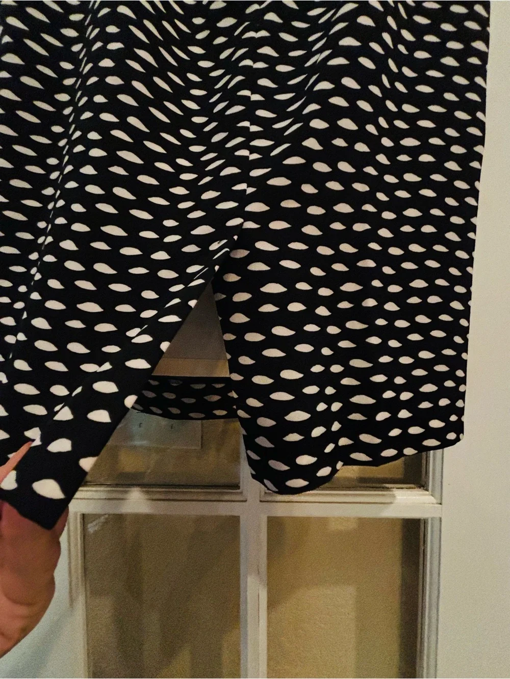 Nine West Black Pencil Skirt with White Leaf Print